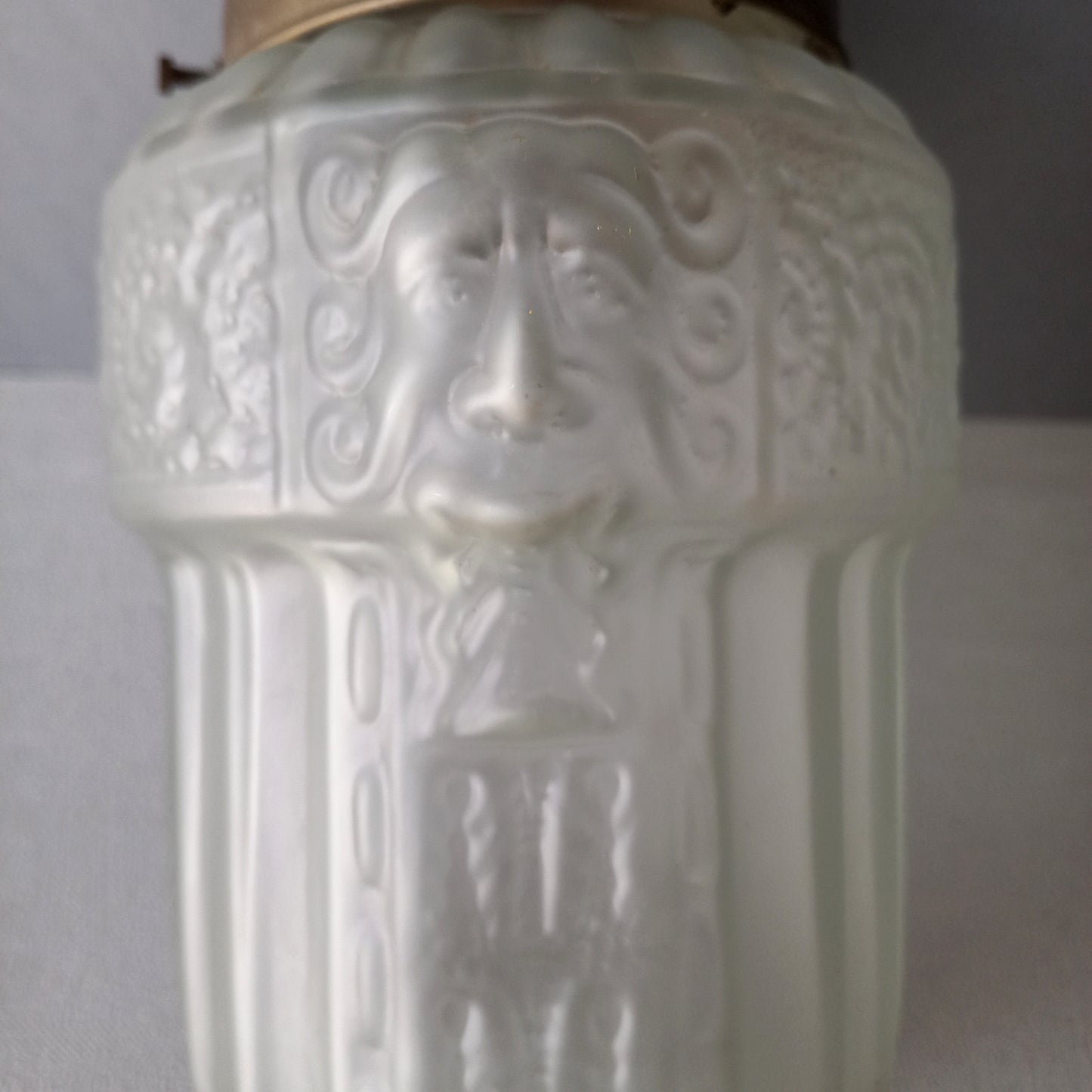 Small art deco decorative hanging lamp with decorative frosted glass lampshade