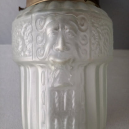 Small art deco decorative hanging lamp with decorative frosted glass lampshade