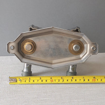 Stylish French vintage hot and cold faucet taps that are heavy, quality pieces probably dating from the 1930s time-frame. These old taps are being sold only as a restoration piece or project.