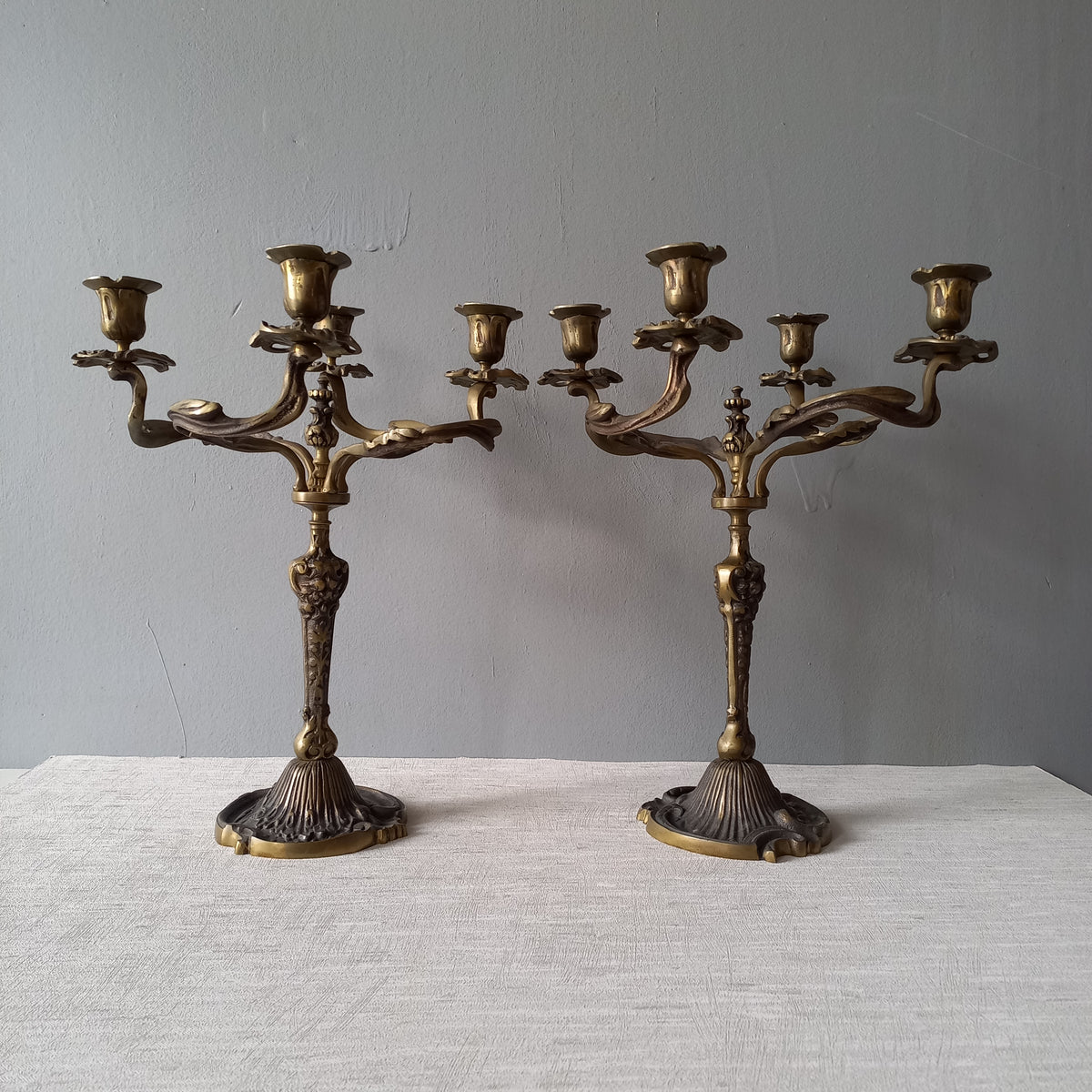 LARGE vintage candle holders, art nouveau style