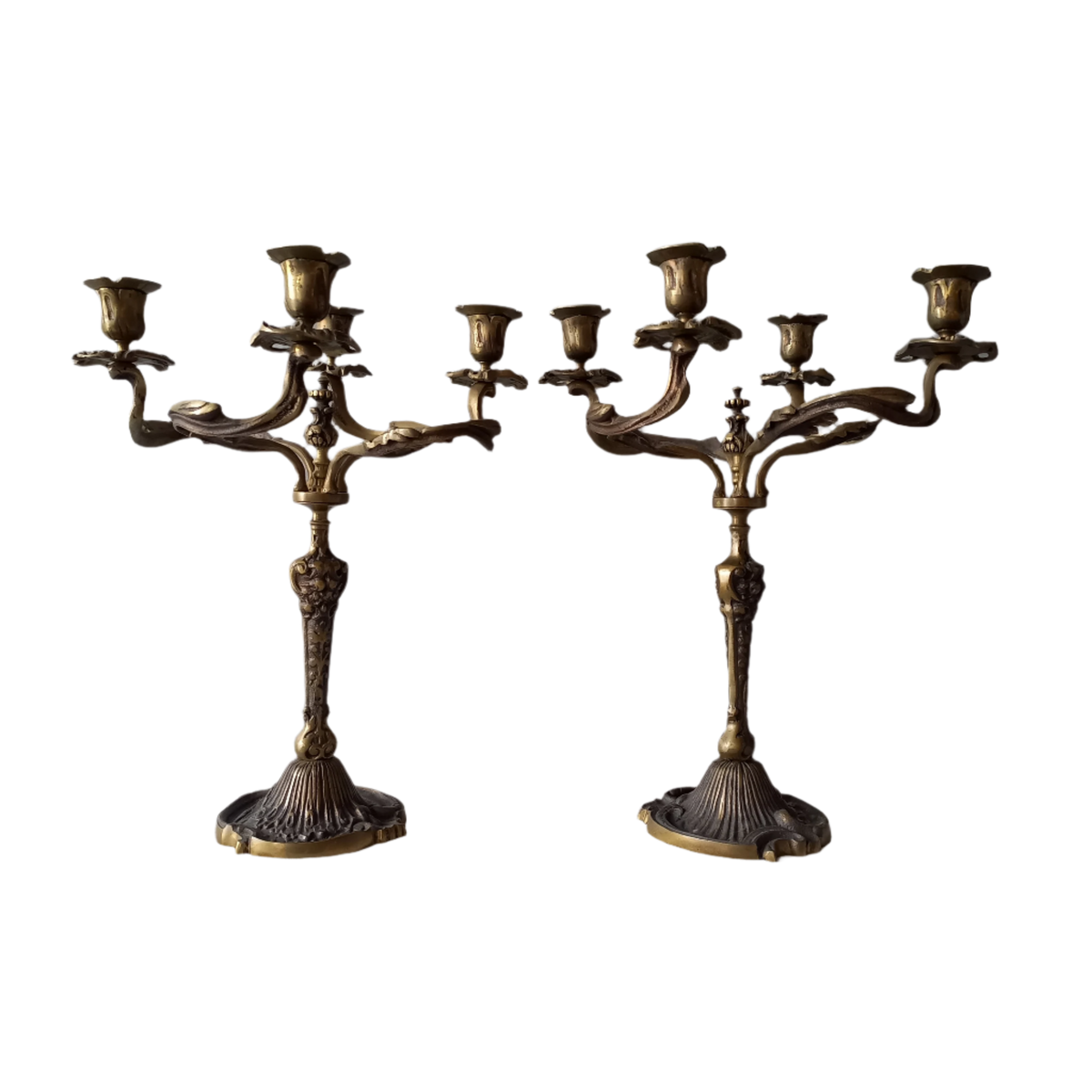 LARGE vintage candle holders, art nouveau style
