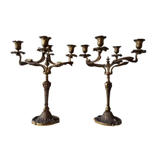 LARGE vintage candle holders, art nouveau style