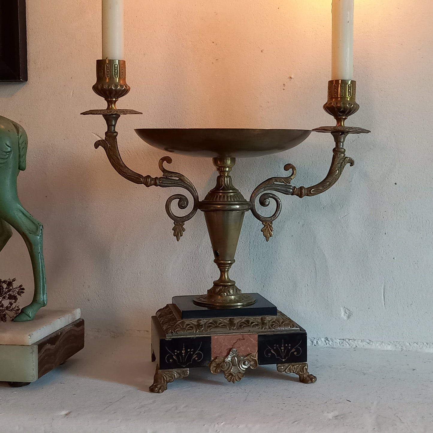 French antique double candle holder for two candles