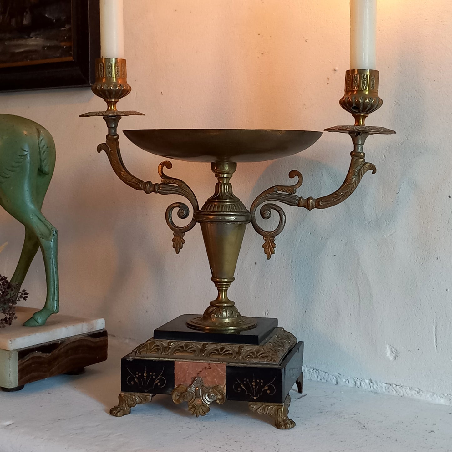 French antique double candle holder for two candles