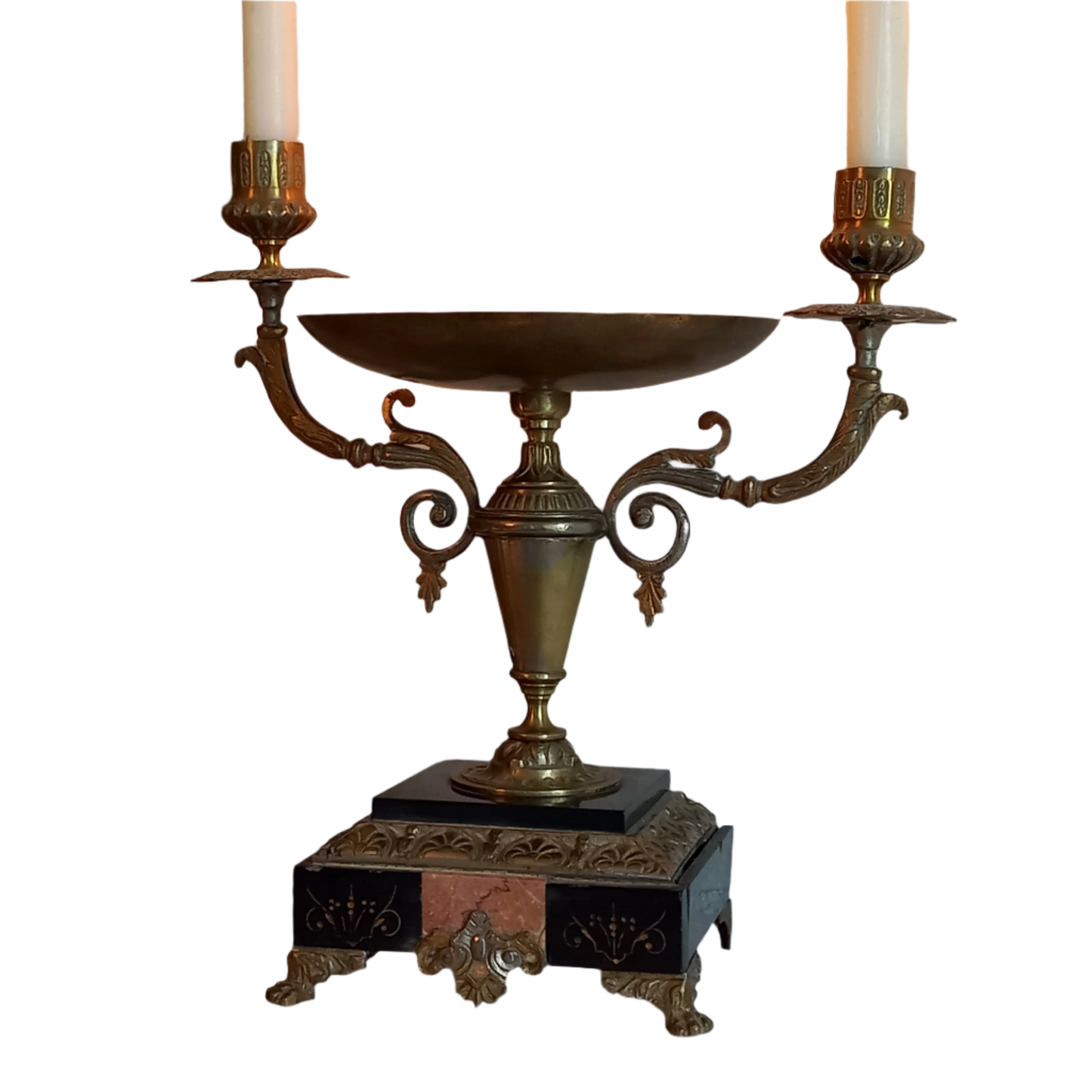 French antique double candle holder for two candles