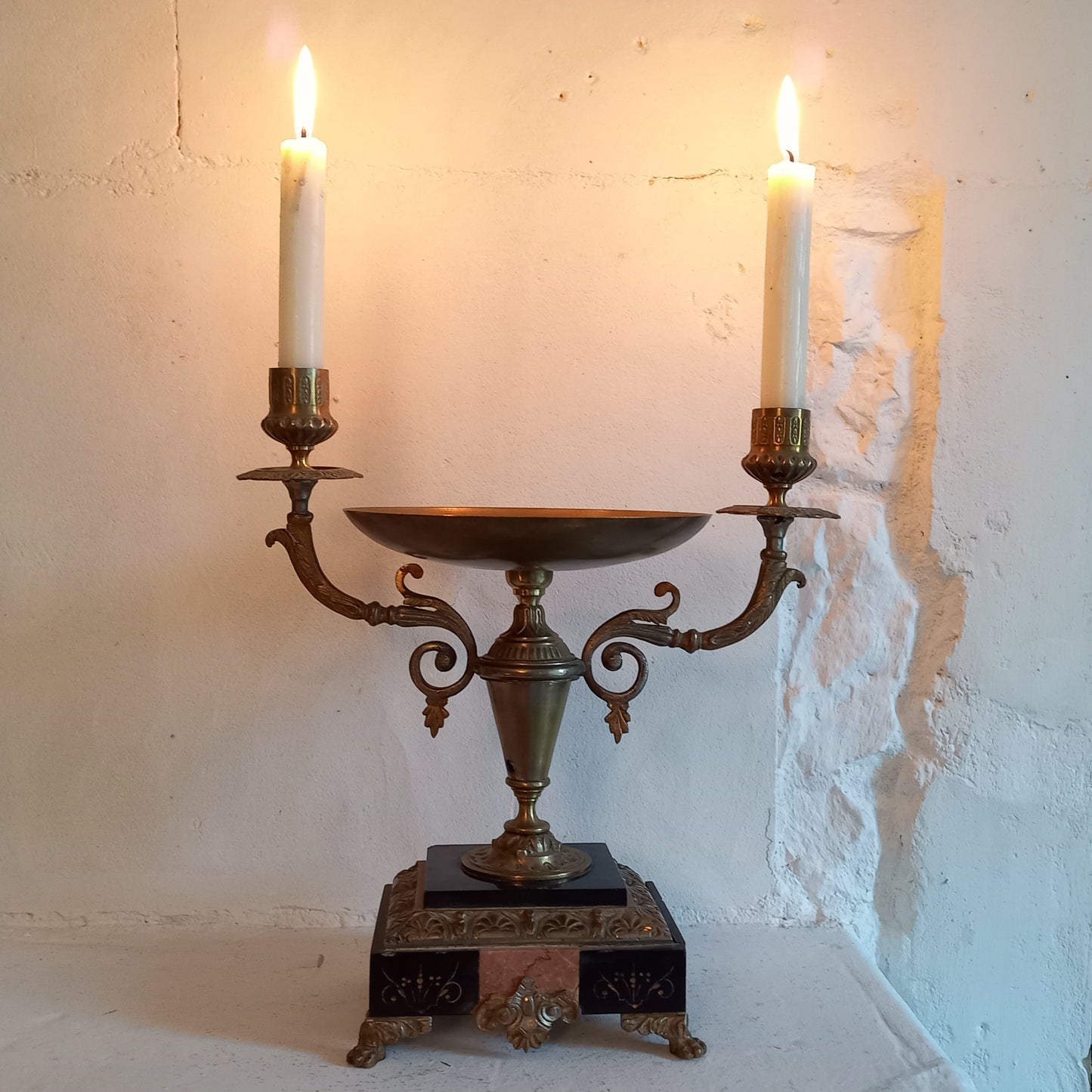 French antique double candle holder for two candles