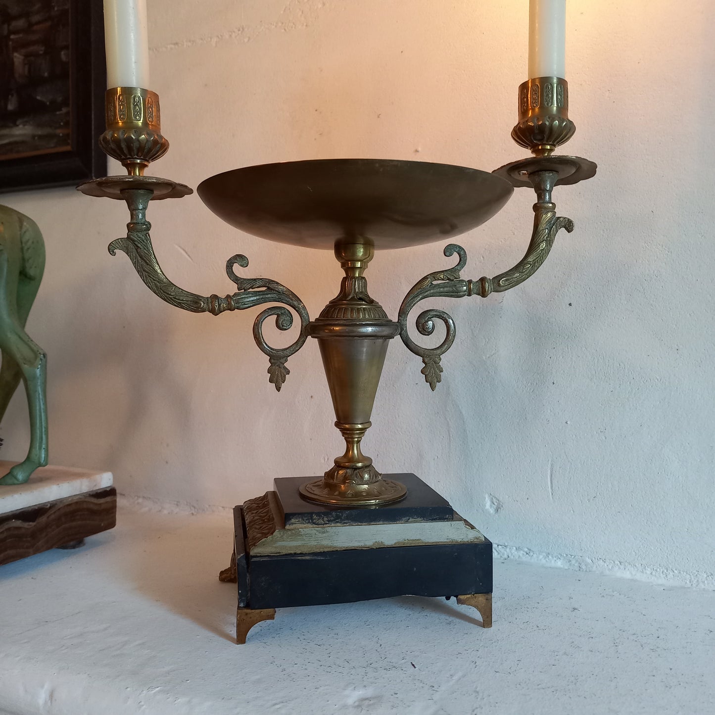 French antique double candle holder for two candles