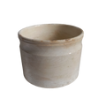 French antique white ironstone crock or jam pot stained and crazed