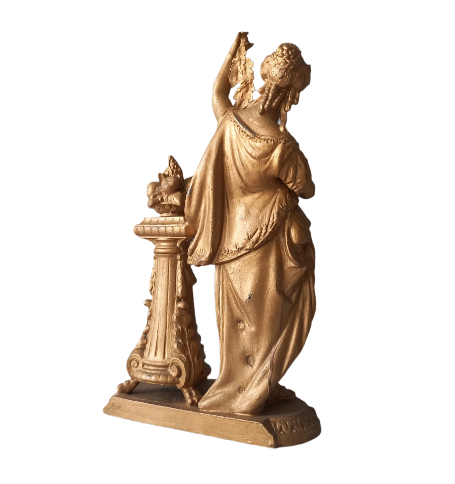 French Antique Female Metal Figurine