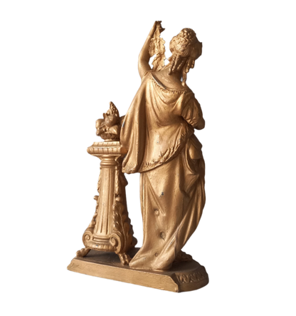 French Antique Female Metal Figurine