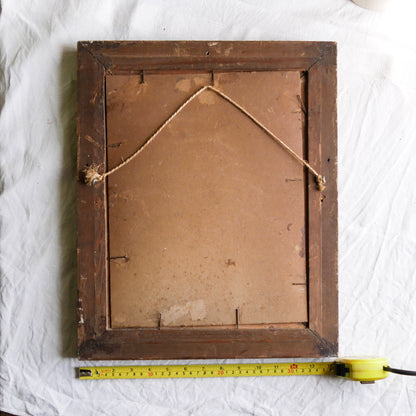 An original vintage landscape oil painting depicting a charming country home in among a wooded area with hills in the background. In the foreground a gentle river reflects the trees in the background.

The painting has been painted by an experienced artist with confident brush strokes - a really wonderful piece of original art.

The painting is presented in an old worn wooden frame which we love and think others will too - it really suits this piece. 