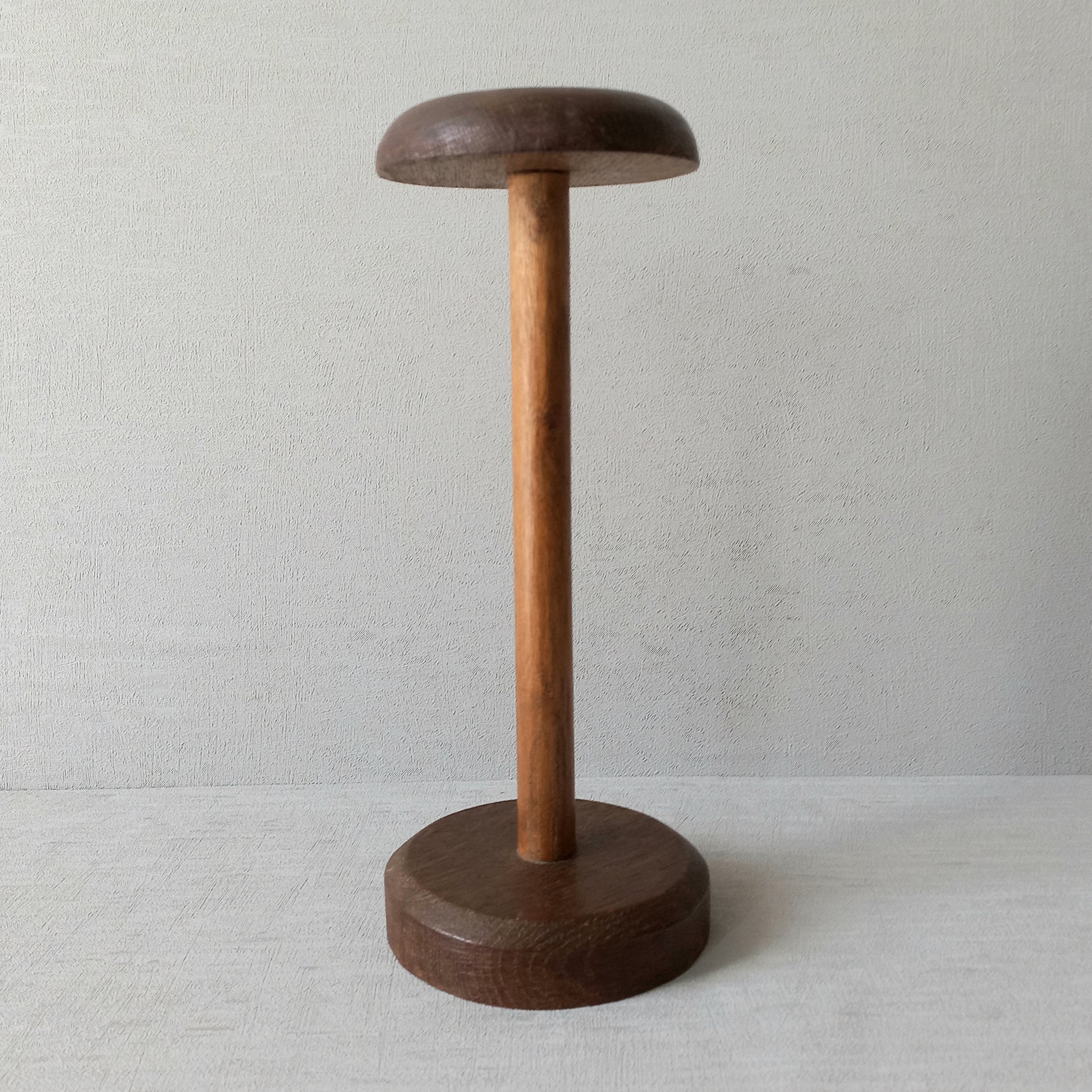 A sturdy French vintage wooden hat stand which will be great for displaying your hats, helmets and wigs, etc. In summary, a nice authentic vintage piece from France.