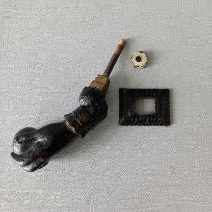 French antique female hand door knocker made from cast iron