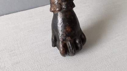 French antique female hand door knocker made from cast iron