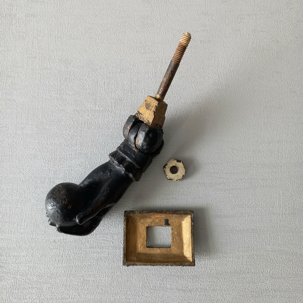 French antique female hand door knocker made from cast iron