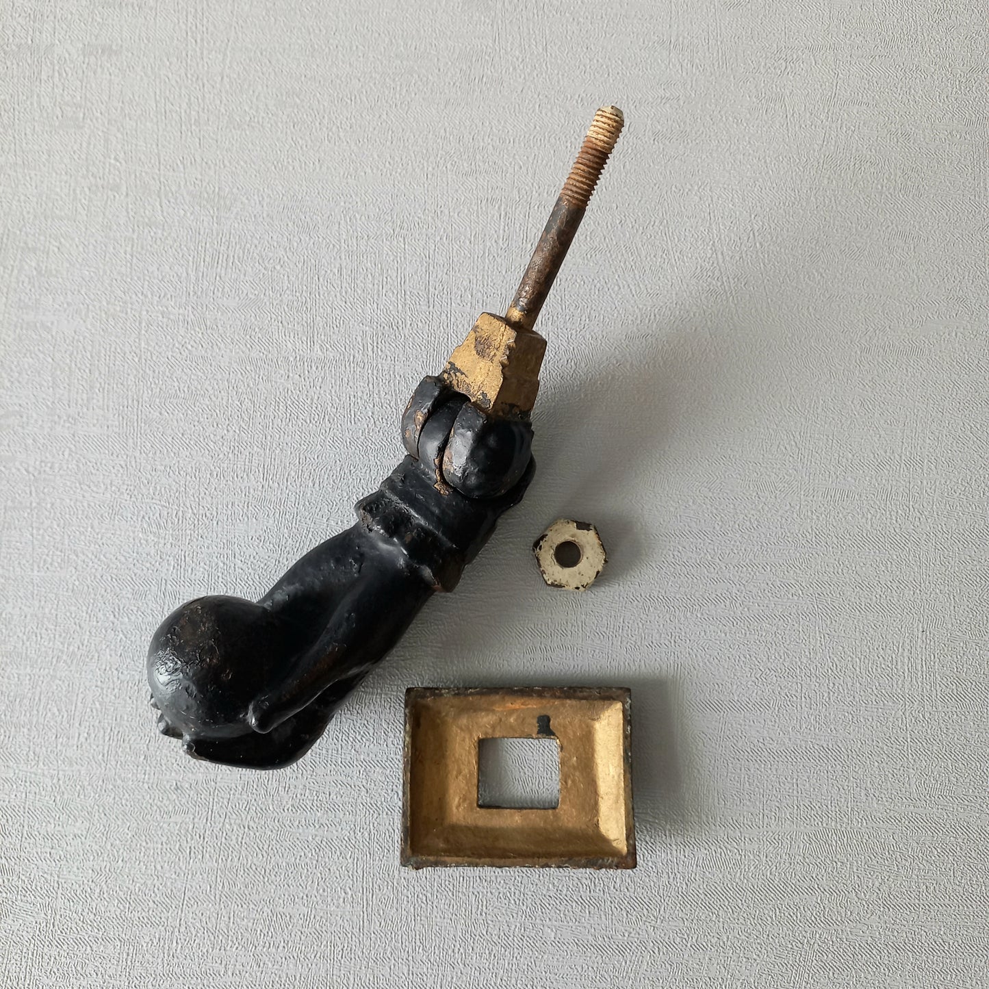 French antique female hand door knocker made from cast iron