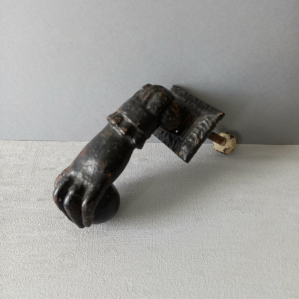French antique female hand door knocker made from cast iron
