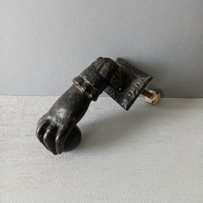 French antique female hand door knocker made from cast iron