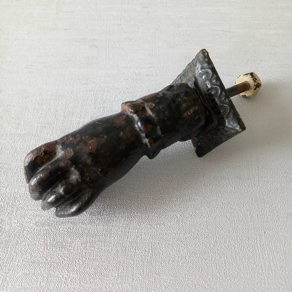 French antique female hand door knocker made from cast iron