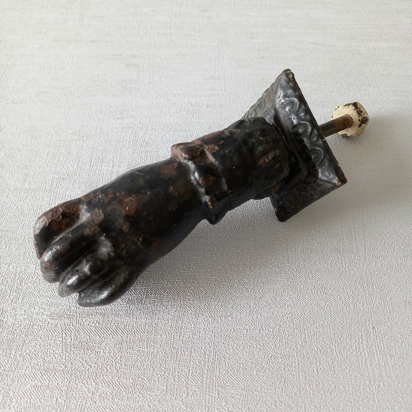 French antique female hand door knocker made from cast iron