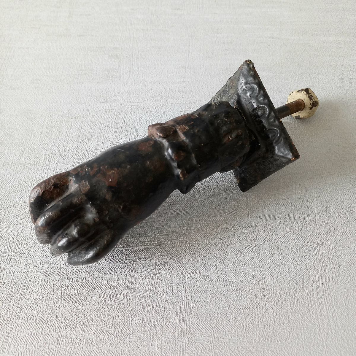 French antique female hand door knocker made from cast iron