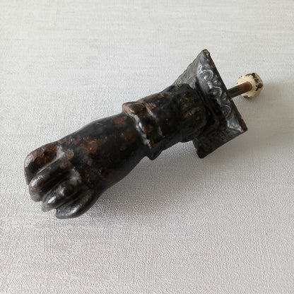 French antique female hand door knocker made from cast iron