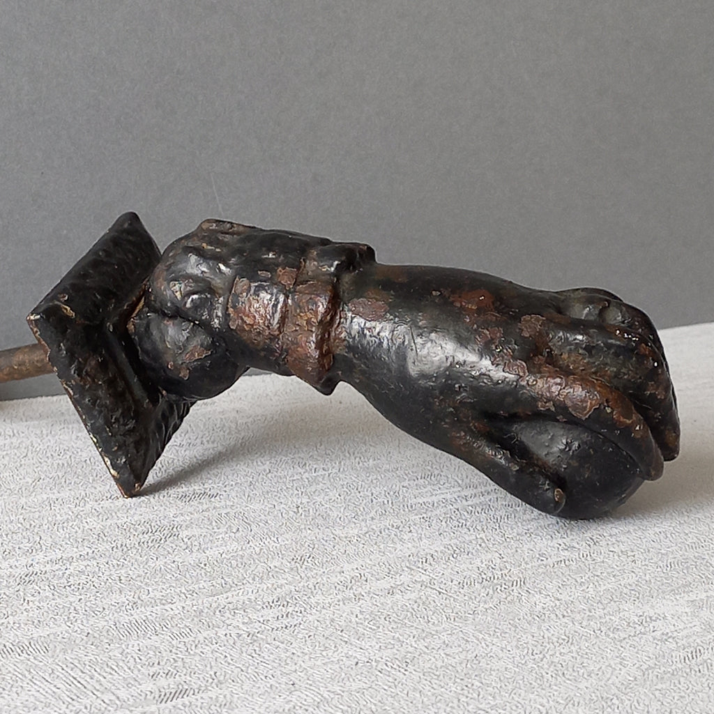 French antique female hand door knocker made from cast iron