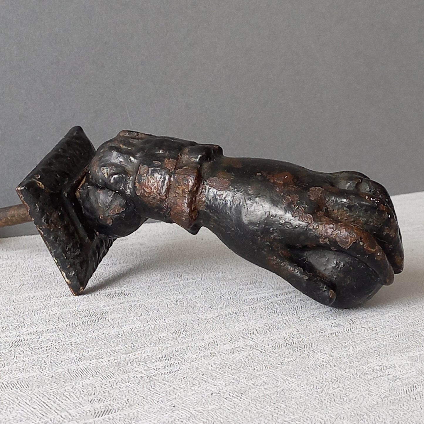 French antique female hand door knocker made from cast iron