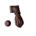 A French decorative antique cast-iron female hand door knocker, an original piece of door decor which is a quality and solid piece with shabby chic finish.