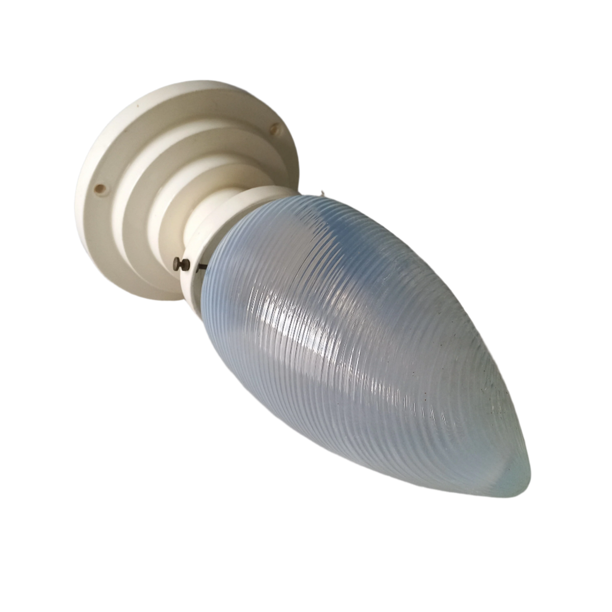 Art Deco Milk Glass Lamp Shade and Holder