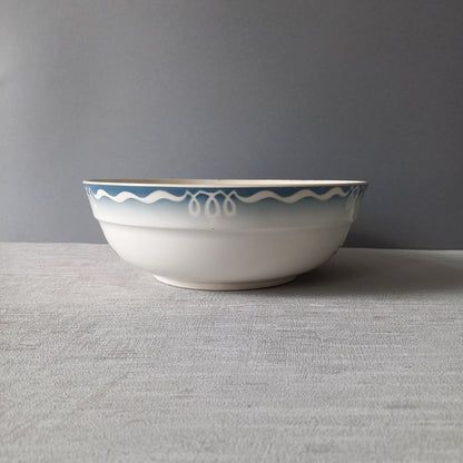Ironstone fruit bowl with rose pattern by Sarreguemines