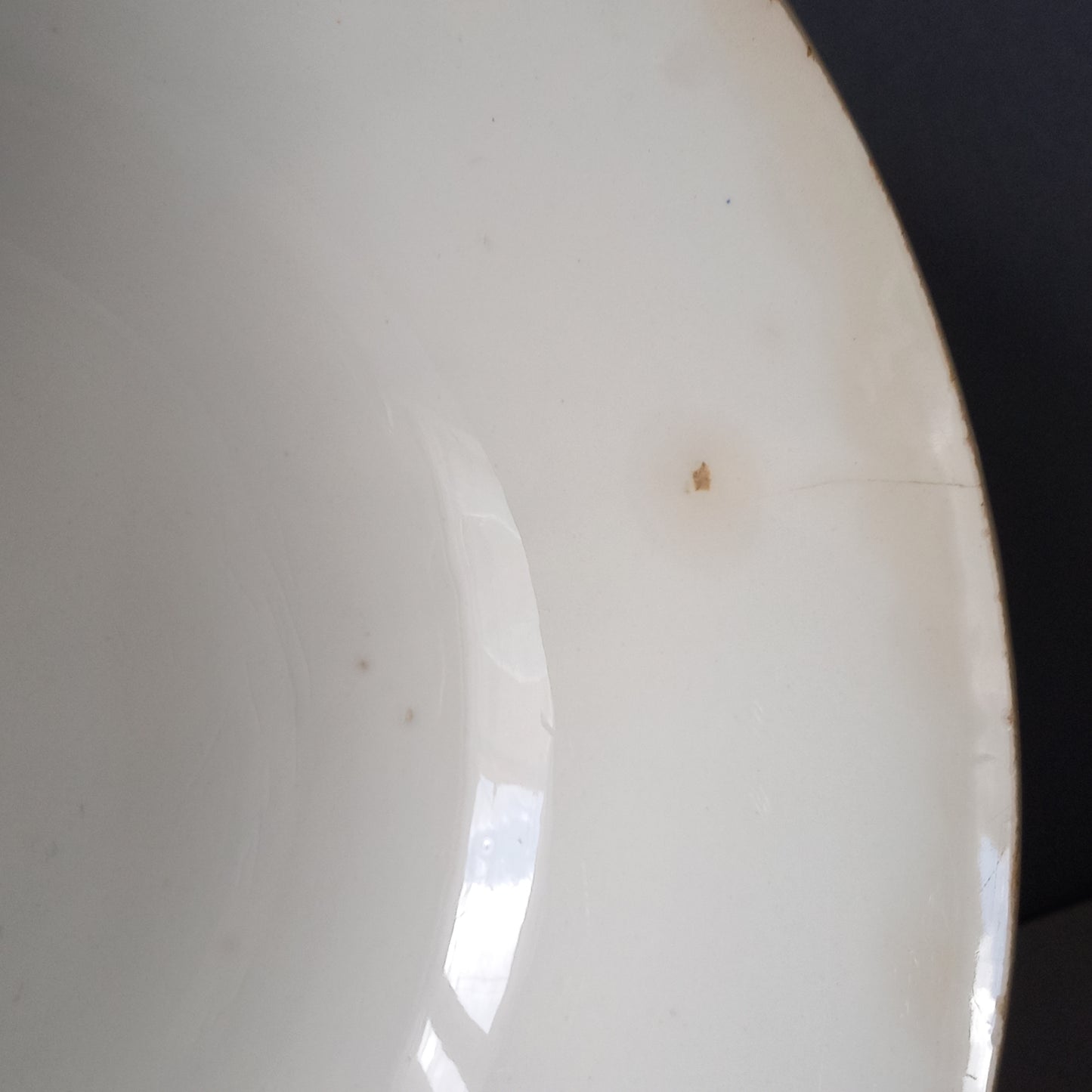 Ironstone fruit bowl with rose pattern by Sarreguemines