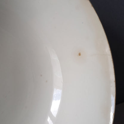 Ironstone fruit bowl with rose pattern by Sarreguemines