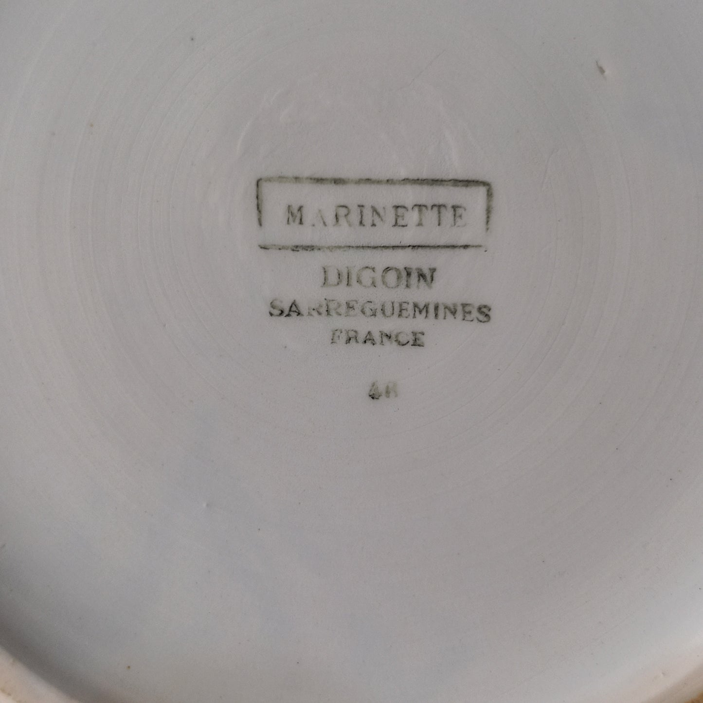 Ironstone fruit bowl with rose pattern by Sarreguemines