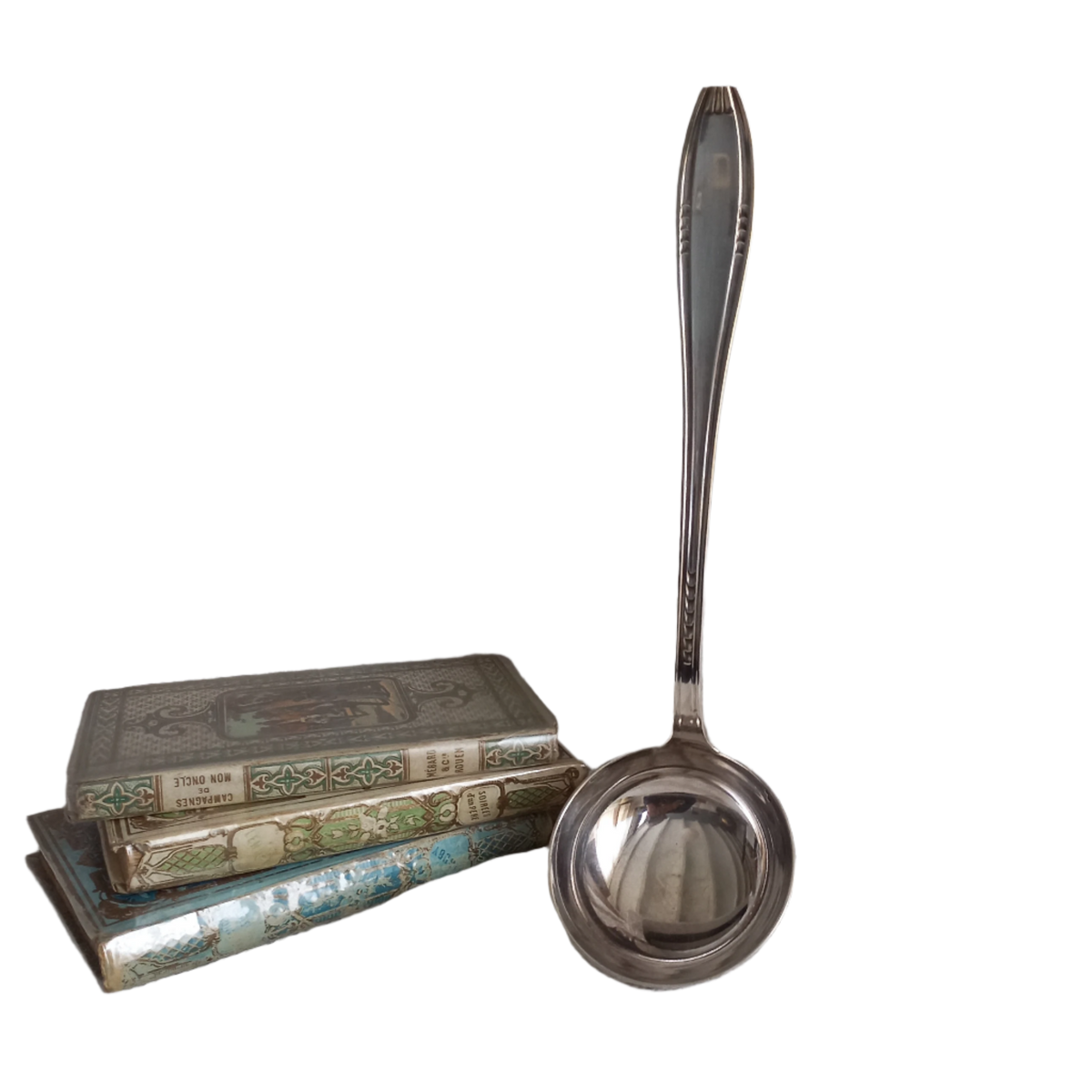 An elegant French vintage/antique silver-plated ladle with maker's stamps - a really nice decorative piece of flatware with a heavy, quality feel.