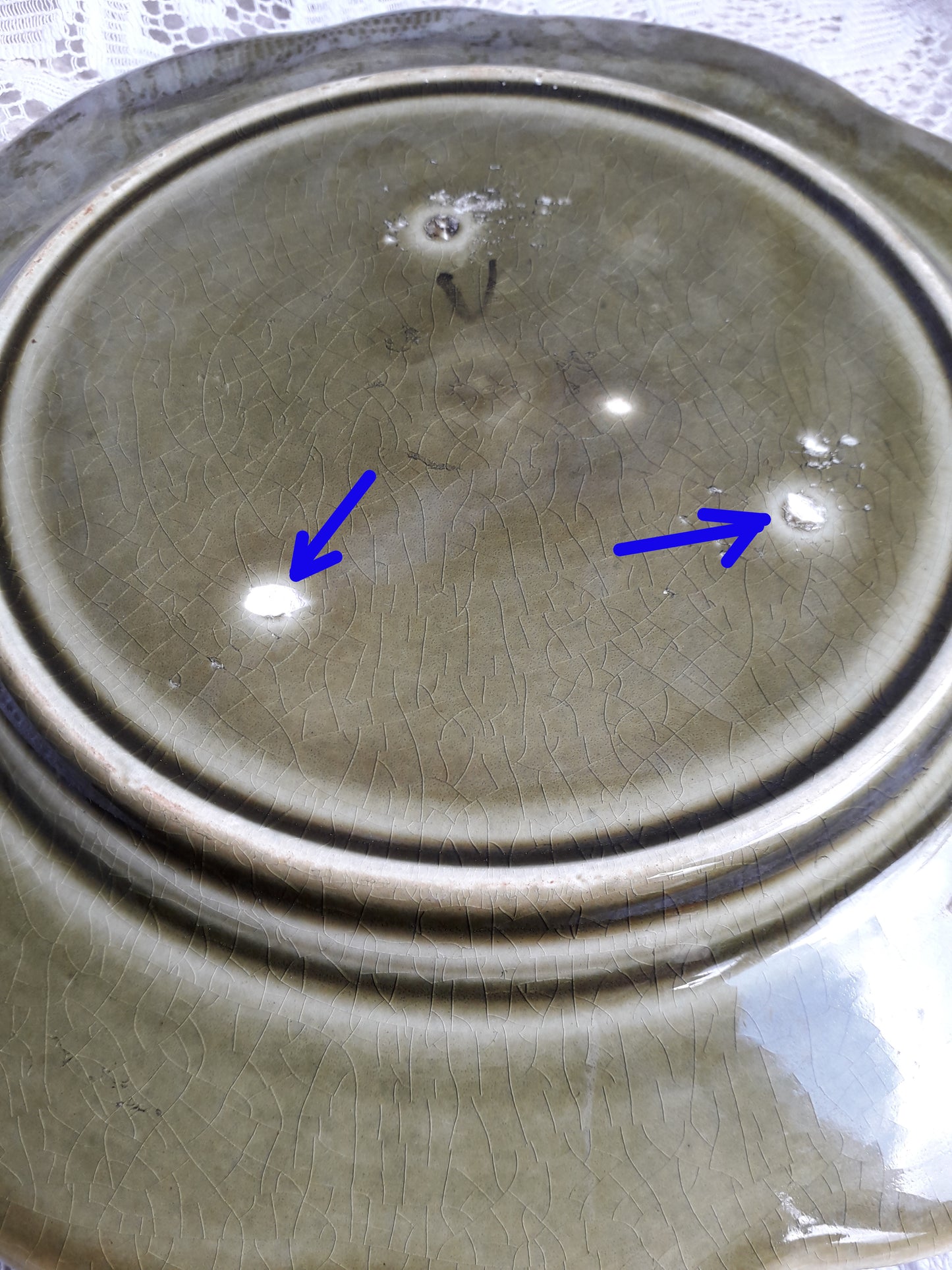 Small French Antique Majolica Joan Of Arc Wall Plate