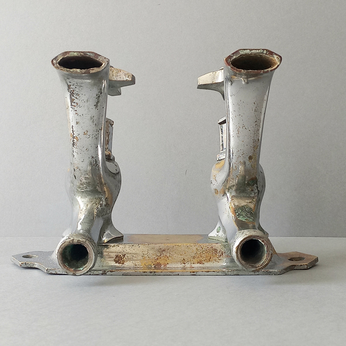 French vintage hot and cold faucet taps that are heavy, quality pieces being sold as a restoration piece or project.
