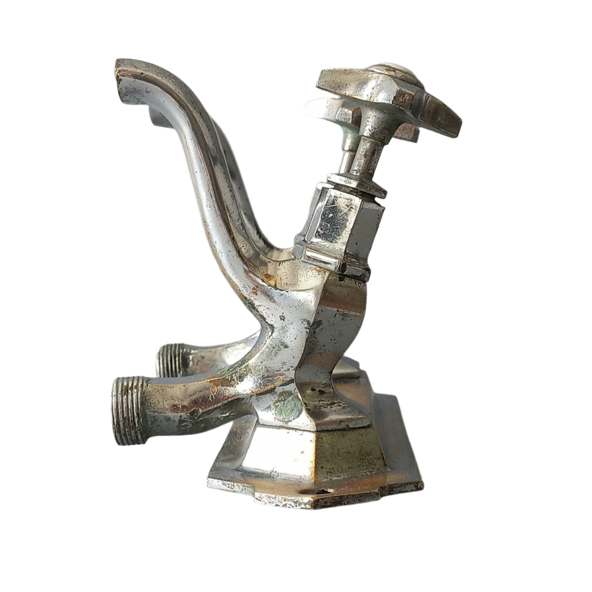 French vintage hot and cold faucet taps that are heavy, quality pieces being sold as a restoration piece or project.