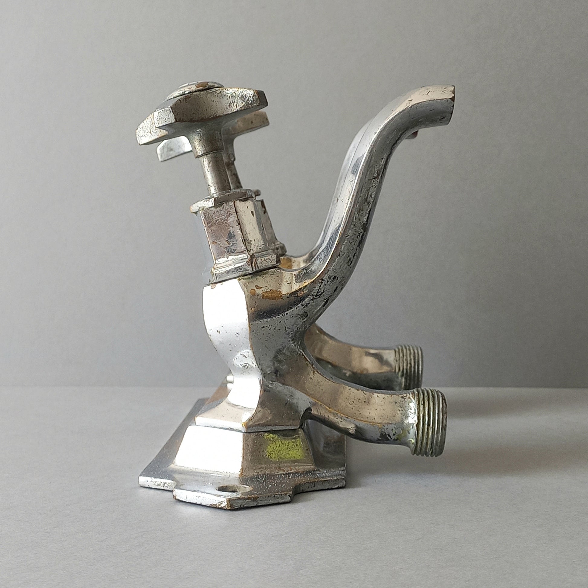 French vintage hot and cold faucet taps that are heavy, quality pieces being sold as a restoration piece or project.