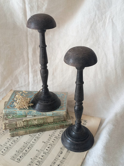 Pair of Antique Parisian Metal Hat Stands, Milliner's Stands