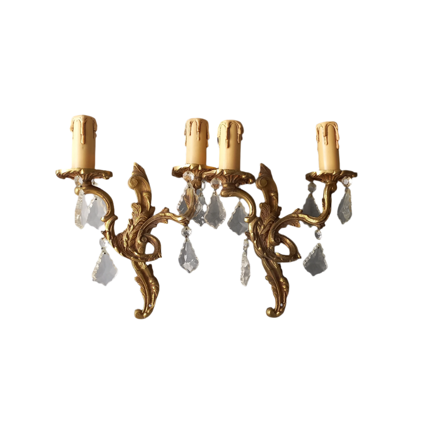 French vintage glass crystal wall lamps, antique style wall lightning sconces, classic vintage lighting