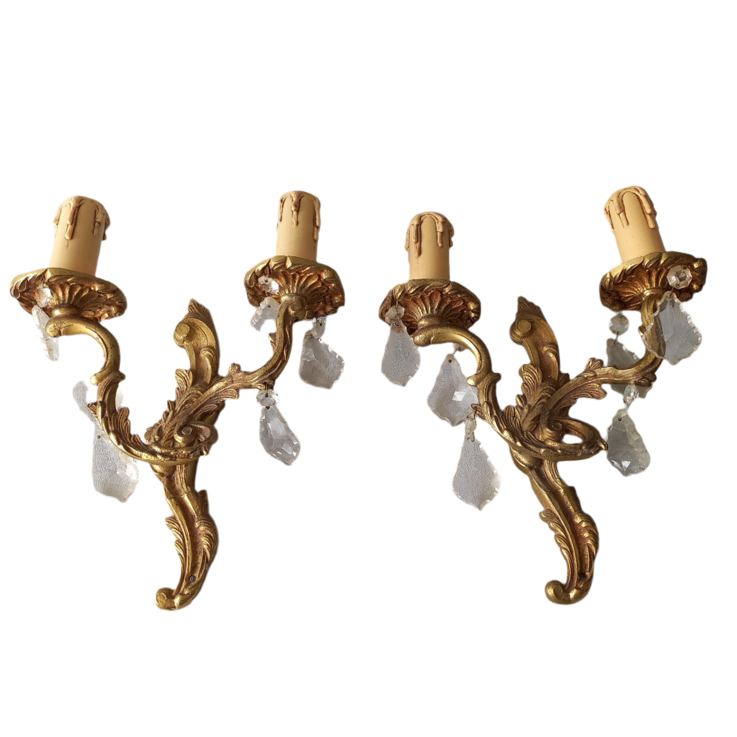 French vintage glass crystal wall lamps, antique style wall lightning sconces, classic vintage lighting