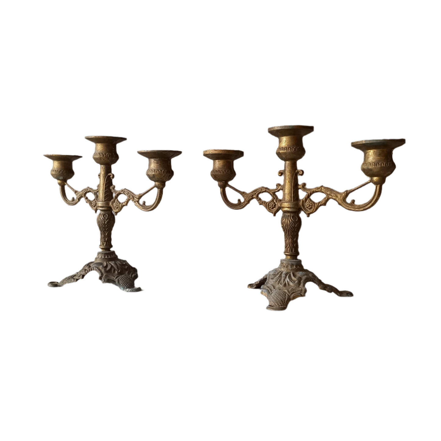 Pair of small vintage candle holders, small antique candelabras