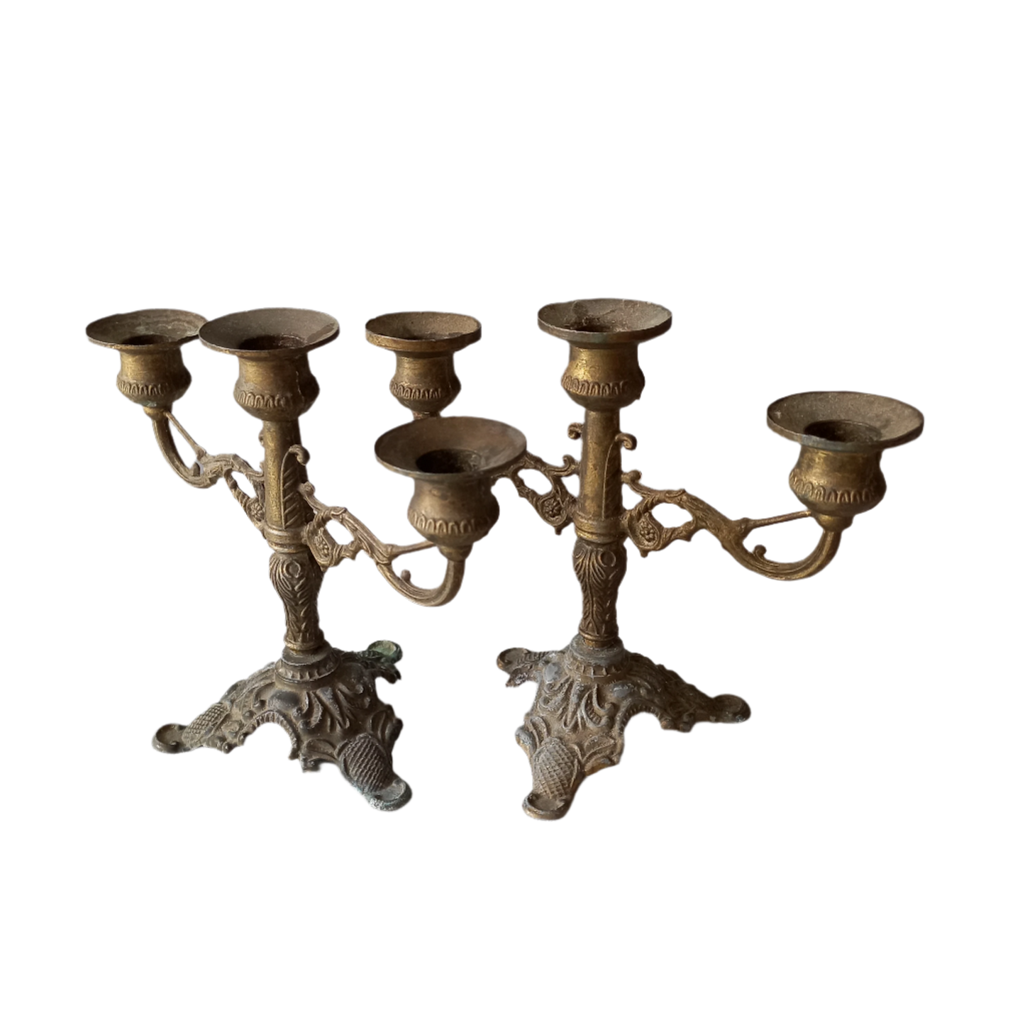 Pair of small vintage candle holders, small antique candelabras