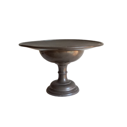 A stunning vintage/antique pewter compote, a shapely and wonderful piece.