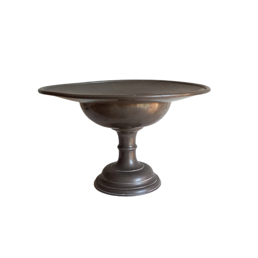 A stunning vintage/antique pewter compote, a shapely and wonderful piece.