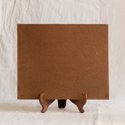 Vintage Rural Farm Landscape Oil Painting On Board