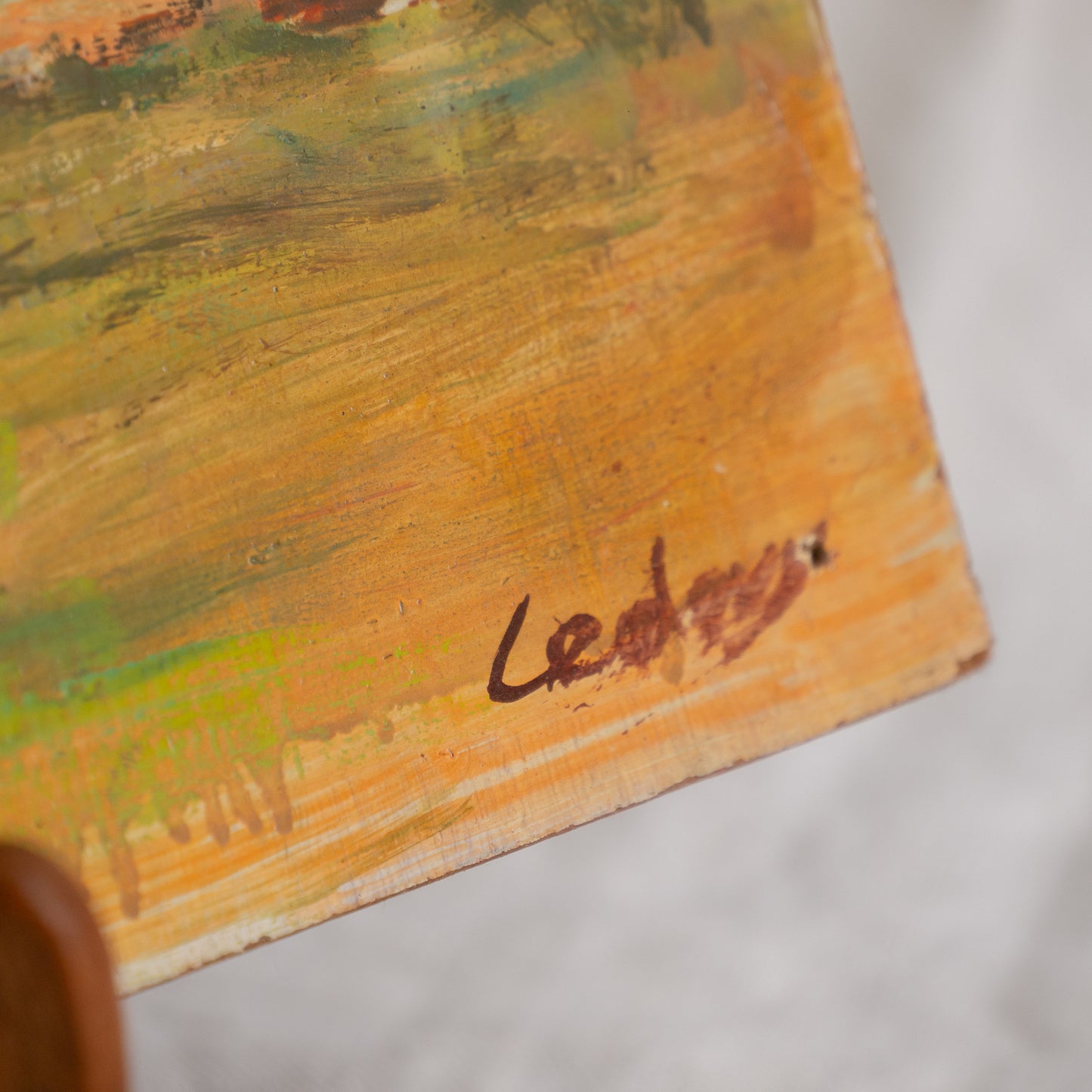 Vintage Rural Farm Landscape Oil Painting On Board