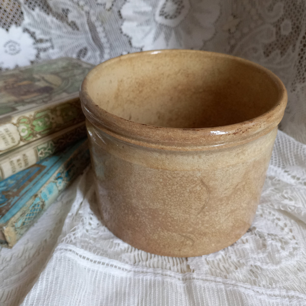 Antique Ironstone Pot With Time-Worn Finish