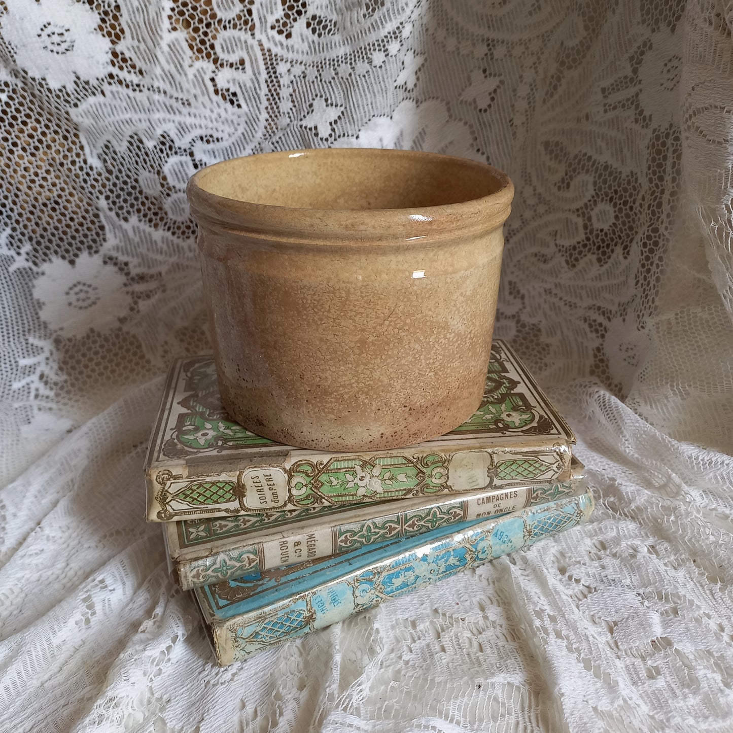 Antique Ironstone Pot With Time-Worn Finish